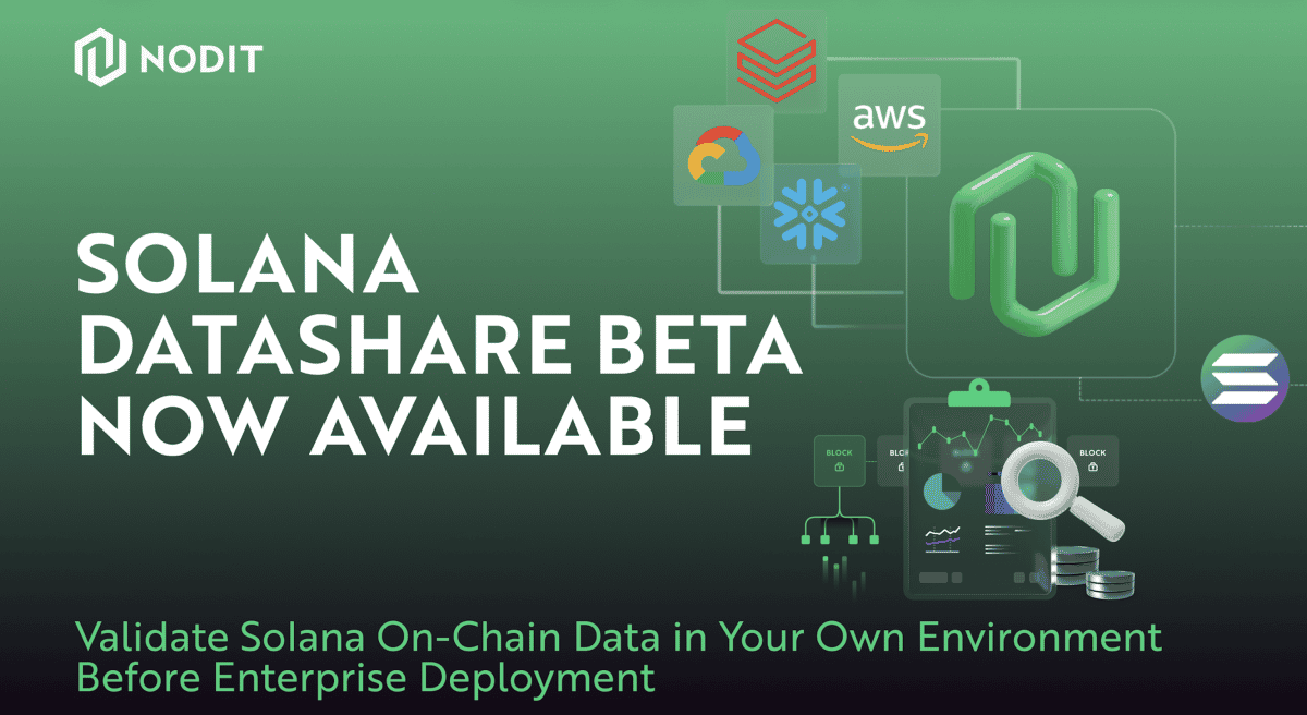 Nodit Datashare Now Delivers Institutional-Grade Solana Onchain Data at Scale